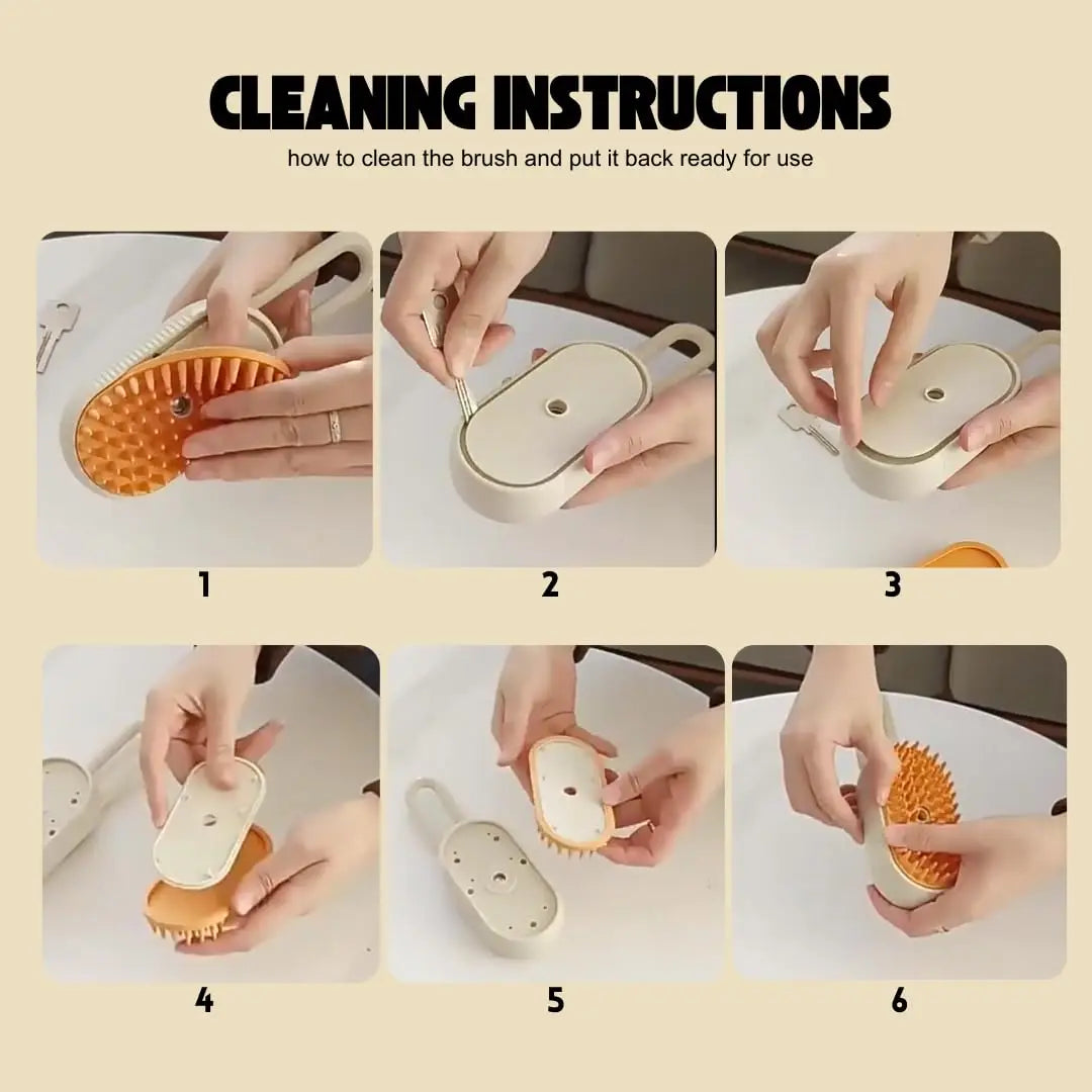 Pet Cat & Dog Steam Brush, 3 in 1 Electric Steamy Pet Hair Removal Grooming Moist Brush