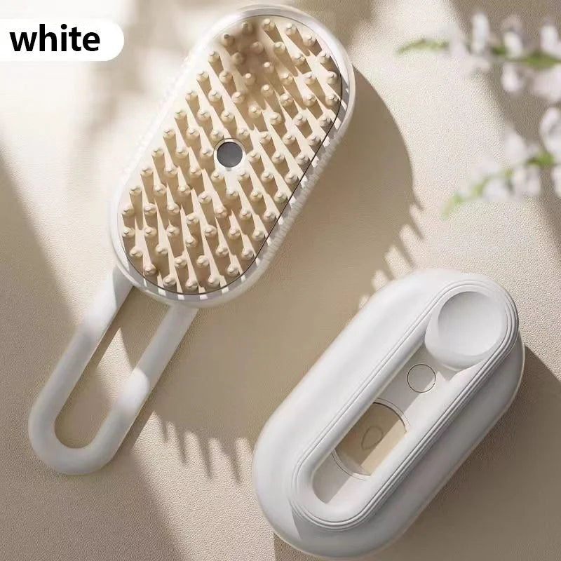 Pet Cat & Dog Steam Brush, 3 in 1 Electric Steamy Pet Hair Removal Grooming Moist Brush