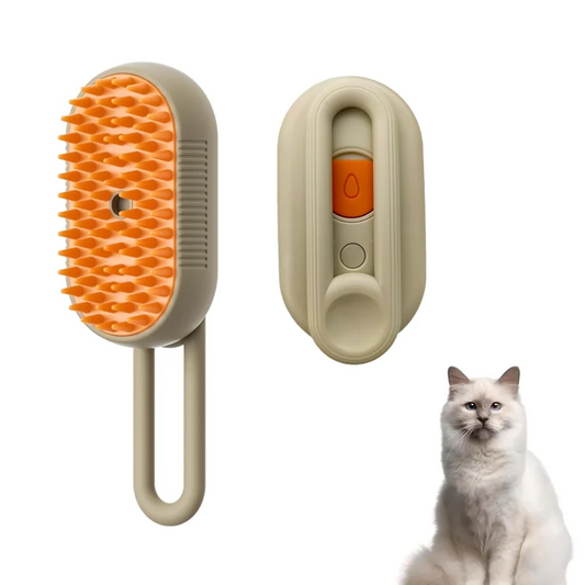 Pet Cat & Dog Steam Brush, 3 in 1 Electric Steamy Pet Hair Removal Grooming Moist Brush