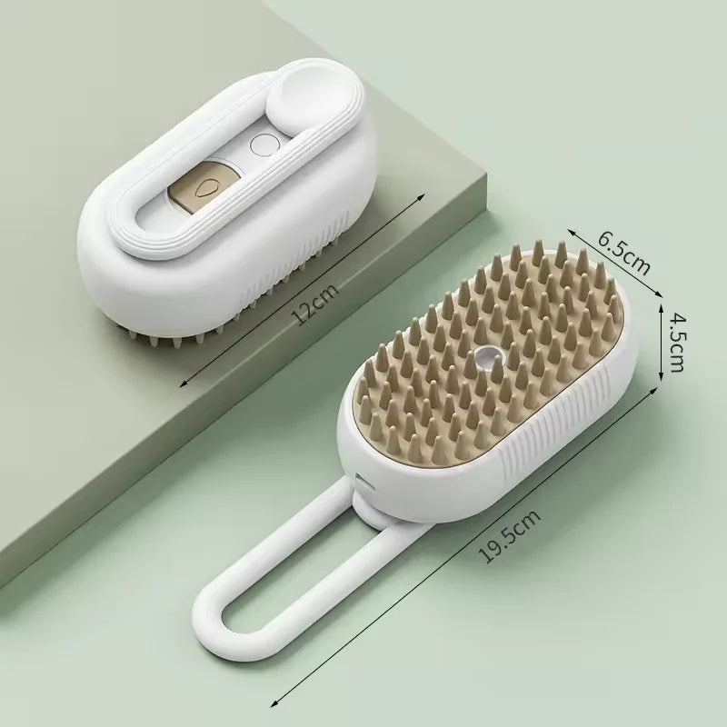 Pet Cat & Dog Steam Brush, 3 in 1 Electric Steamy Pet Hair Removal Grooming Moist Brush