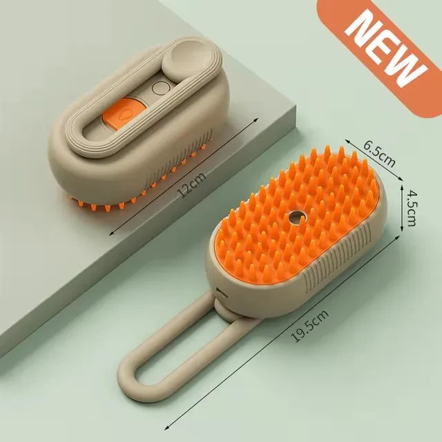 Pet Cat & Dog Steam Brush, 3 in 1 Electric Steamy Pet Hair Removal Grooming Moist Brush