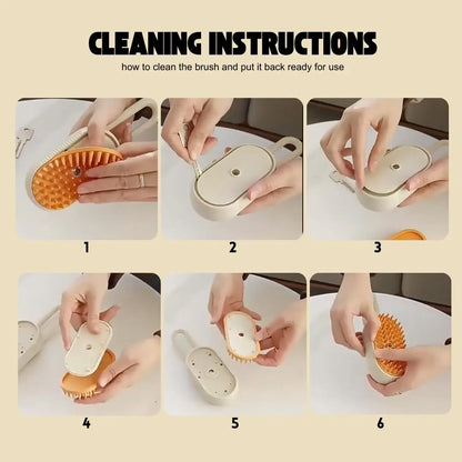Pet Cat & Dog Steam Brush, 3 in 1 Electric Steamy Pet Hair Removal Grooming Moist Brush